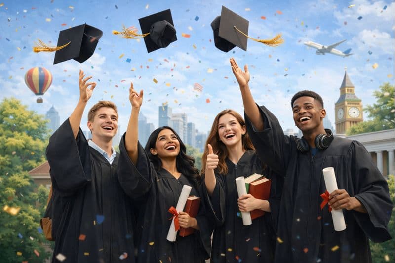 Students achieving education goals